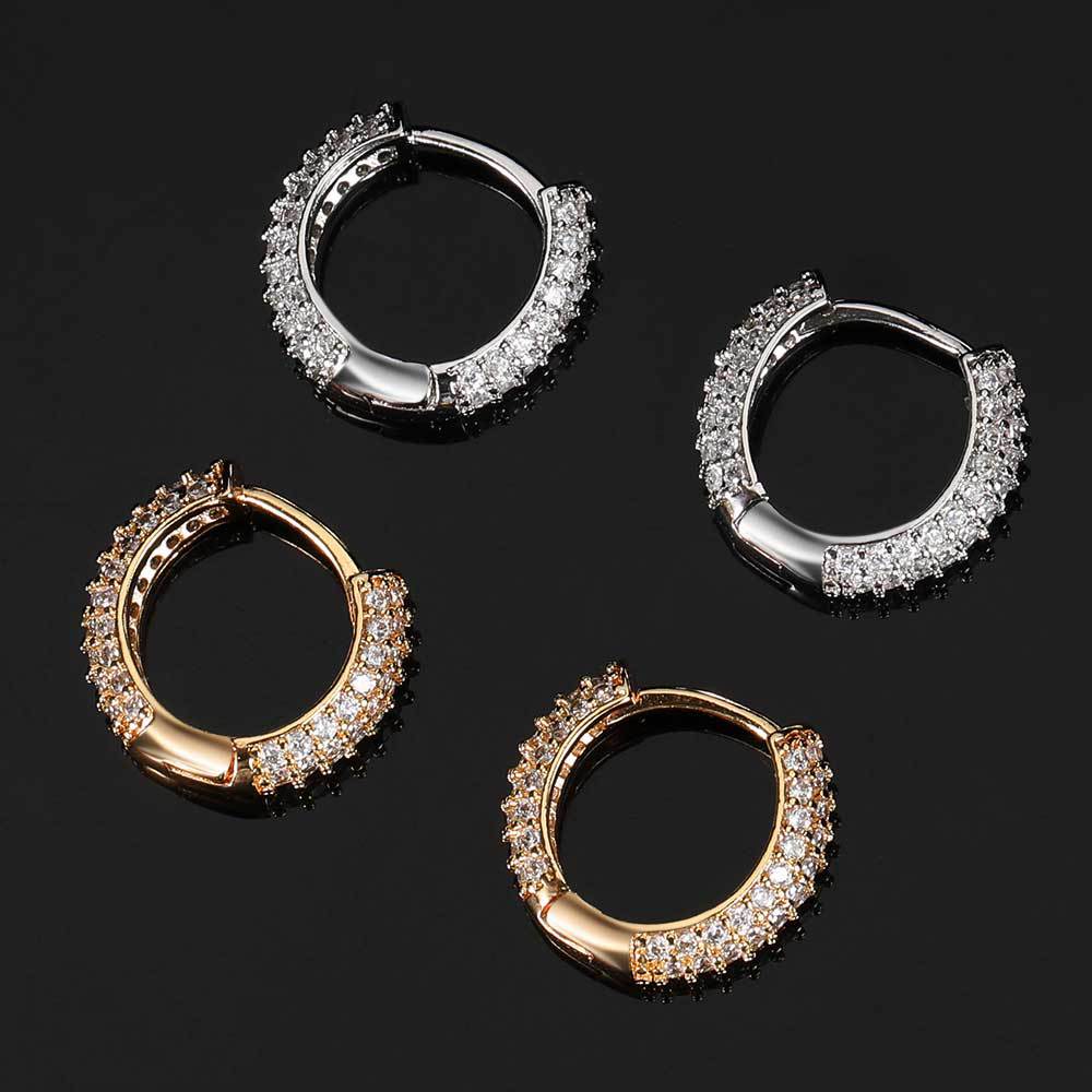 Hip Hop Ear Accessories Zircon Bubble Round Earrings