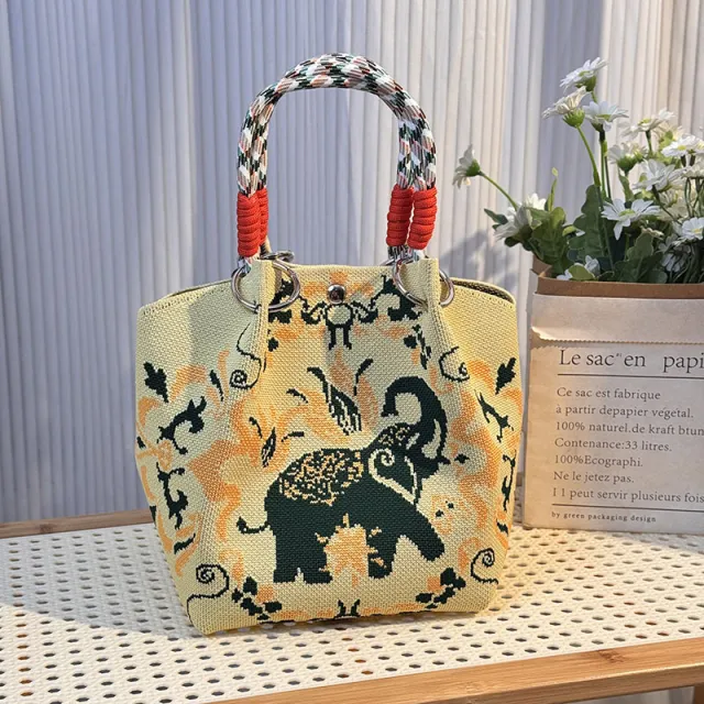 Knitted Buckle Bag Portable Large Capacity Hkb9141 Buckle Bag - Shop at LoveMi