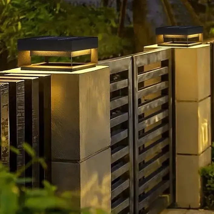 Solar Pillar Lamp Outdoor Waterproof Garden