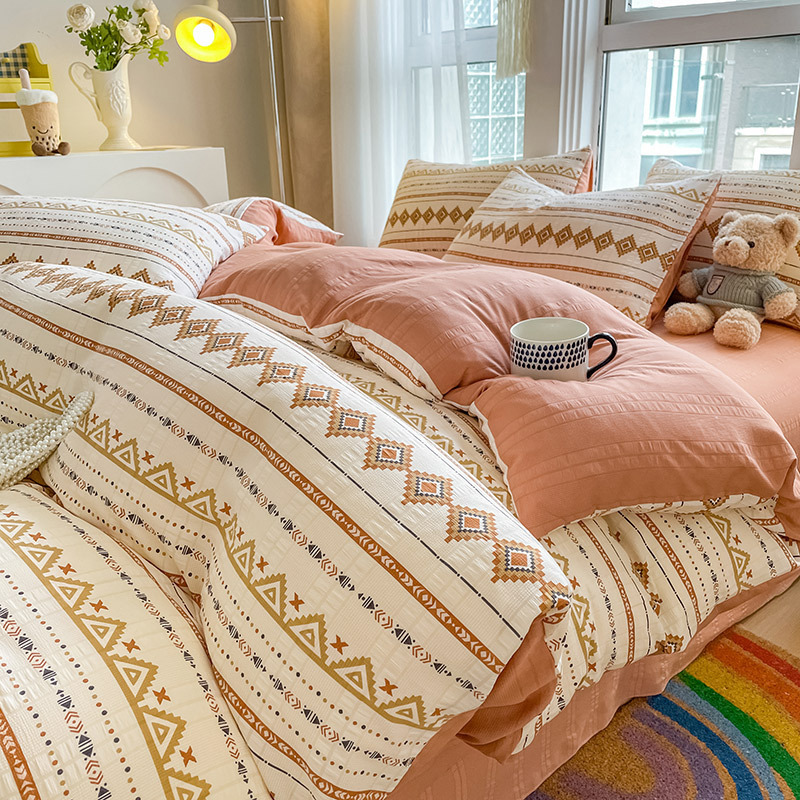 Aerobic Jacquard Cloud Yarn Cotton Four-piece Set Soft Skin-friendly - Image 17