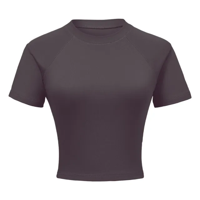 250g Niche Short T shirt Raglan Sleeve European And American Ins Carbon Gray - Shop at LoveMi