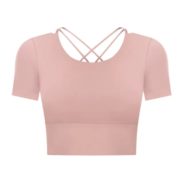 Outdoor Leisure Short Summer Women With Chest Pad Yoga T shirt Miyou Color 12 - Shop at LoveMi