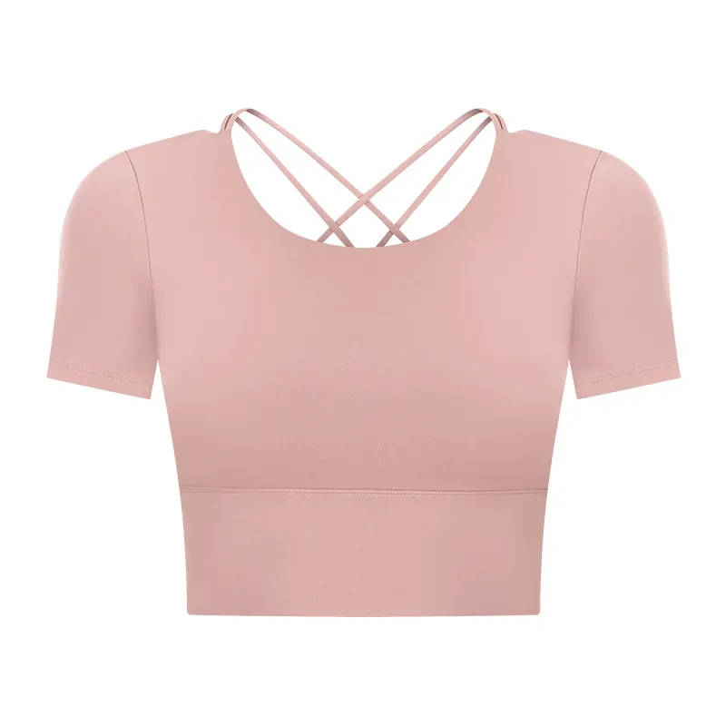 Outdoor Leisure Short Summer Women With Chest Pad Yoga T-shirt - Miyou Color-12