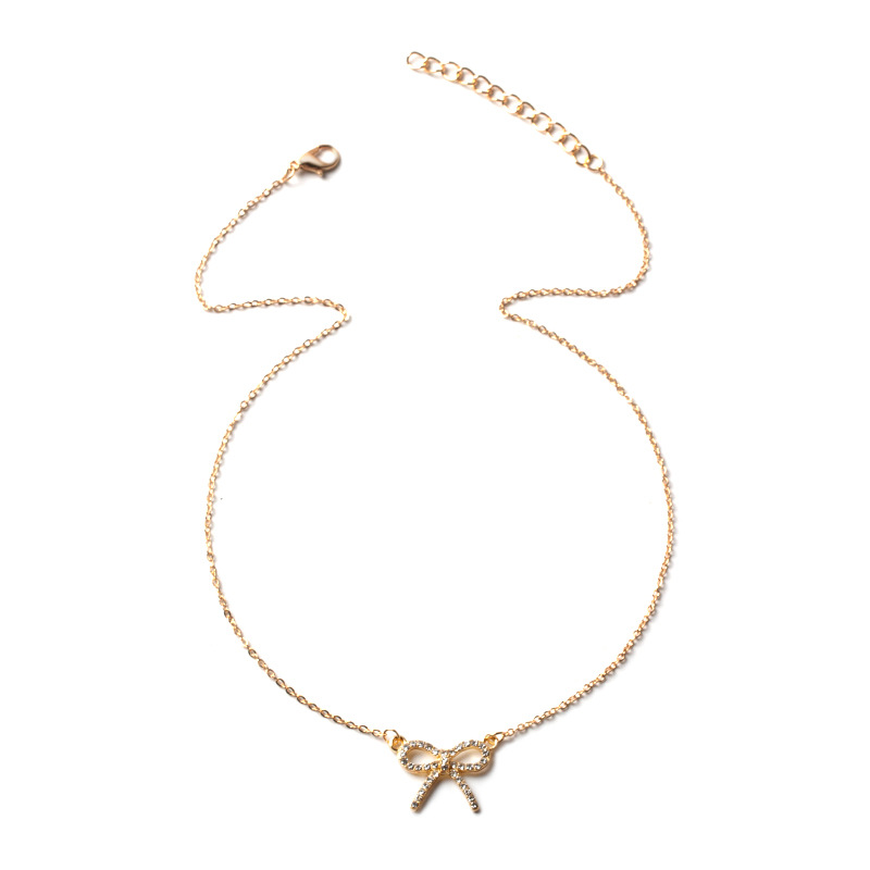 Simple Bowknot Pendant Women's Alloy Necklace