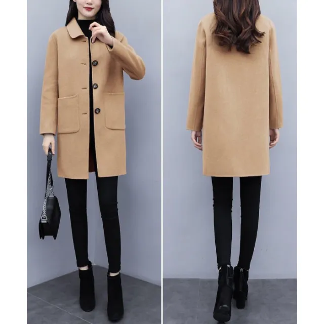 Loose Mid length Korean Version Oversized Wool Coat Camel - Shop at LoveMi