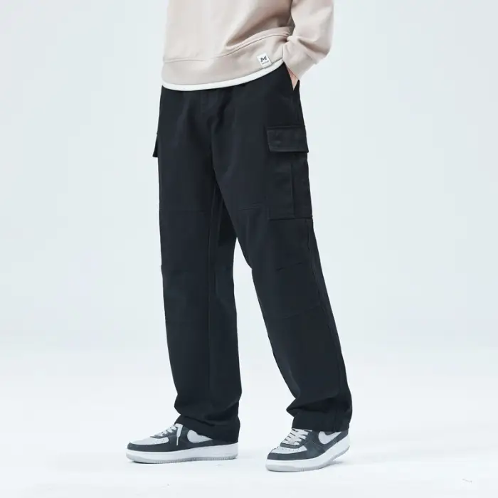 Mens Relaxed-fit Straight-leg Casual Trousers