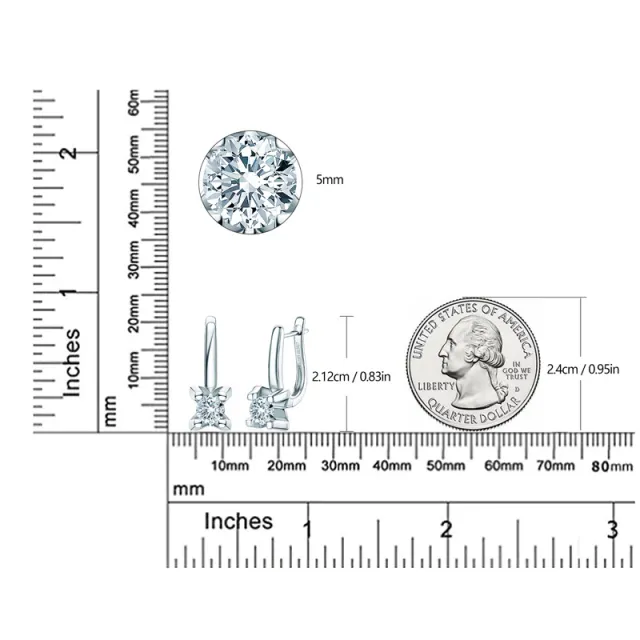 Moissanite Earrings S925 Sterling Silver White - Shop at LoveMi