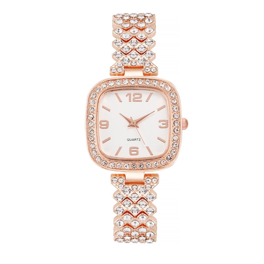 Small Square Watch Full Diamond Women's Bracelet Gift Box