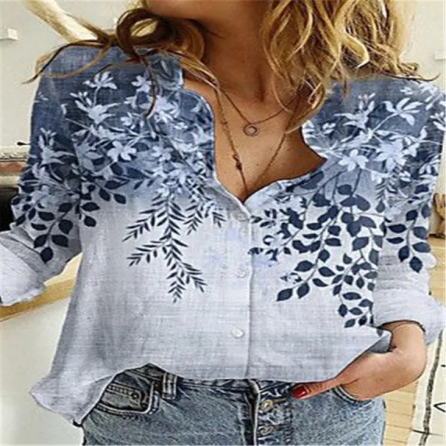 Women's Long Sleeve Lapel Geometric Print Fashion Casual Cardigan Sf5738 M - Shop at LoveMi