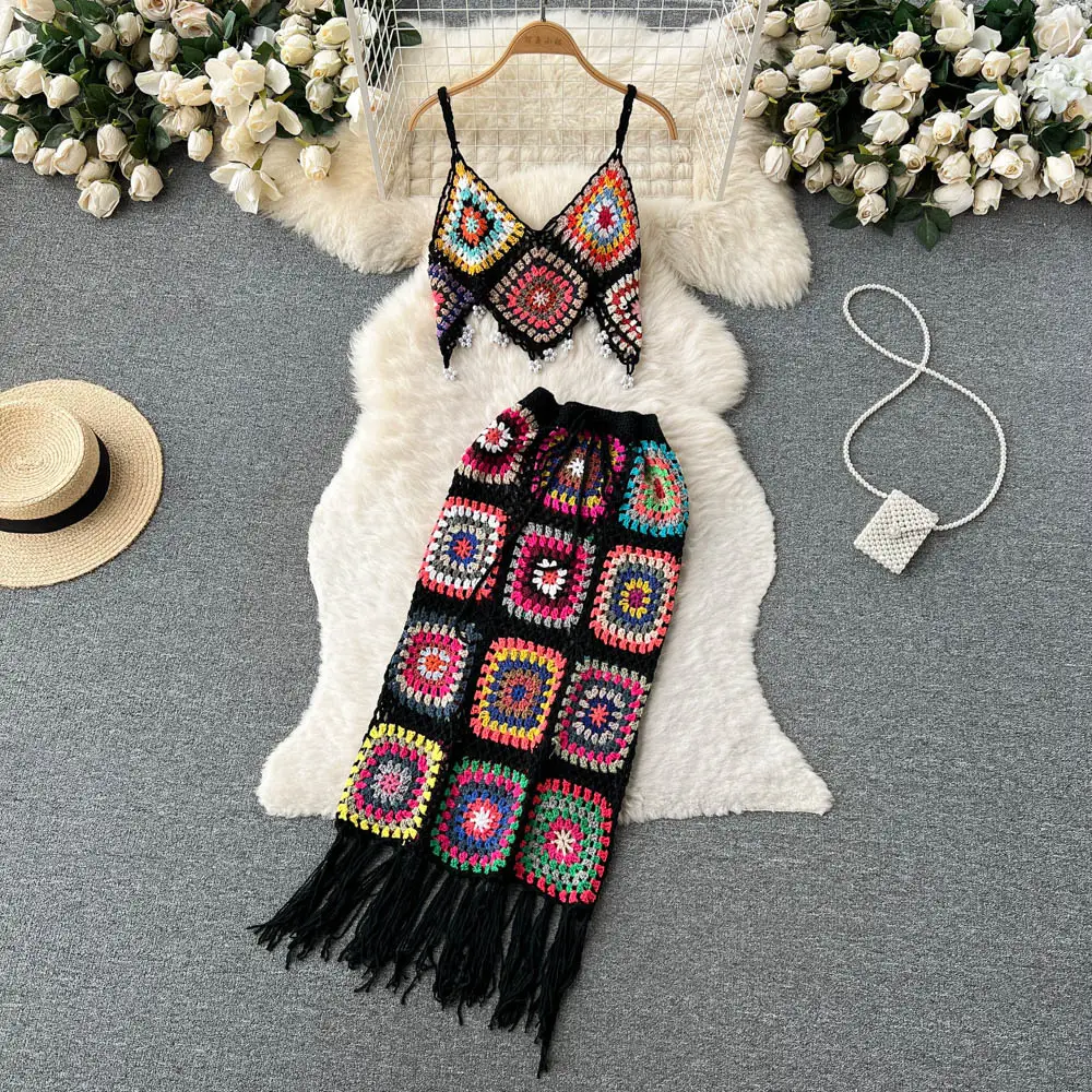 Fashion Suspenders Vest Skirt Suit
