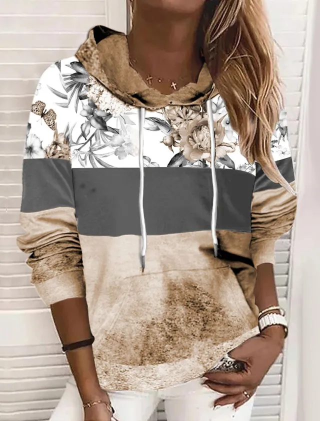 Movable Drawstring Loose Long sleeved Sweater 3V5Yqtp S - Shop at LoveMi