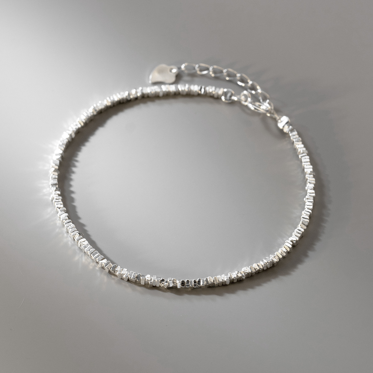 S925 Sterling Silver Irregular Small Pieces Of Silver Simple Bracelet