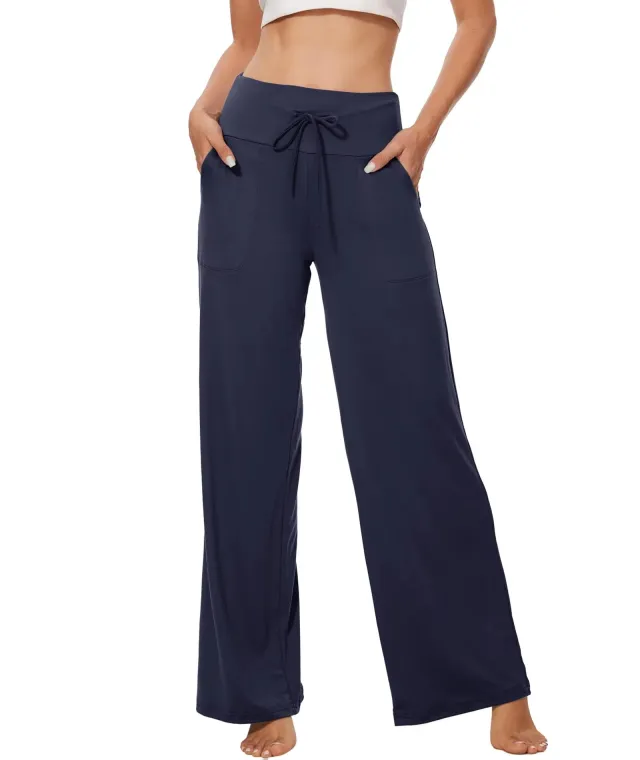 Women's Pajama Printed Wide leg Pants High Waist Zhang Qing L - Shop at LoveMi