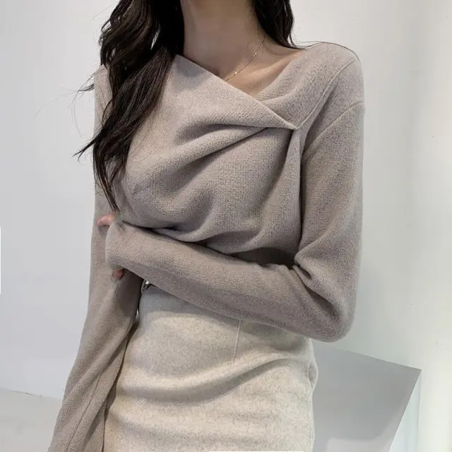 Women's Design Thickened Double sided Dralon Slim Bottoming Shirt Khaki - Shop at LoveMi
