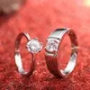 Diamond Ring Simulation Women's Ring Moissanite Couple Couple Rings SATINE Six claw Men'S And Women'S Couple Rings - Shop at LoveMi