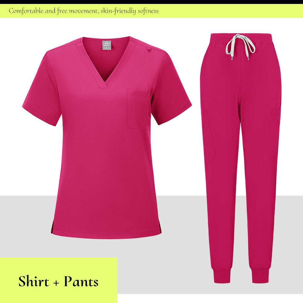V-neck Medical Scrub Top And Pant Set - Image 7
