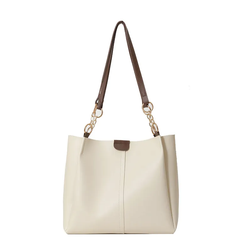 Two-piece Set Large Capacity Totes Work Commuter Texture - White
