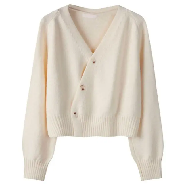Loose Casual Women's Cardigan Sweater Coat Apricot - Shop at LoveMi
