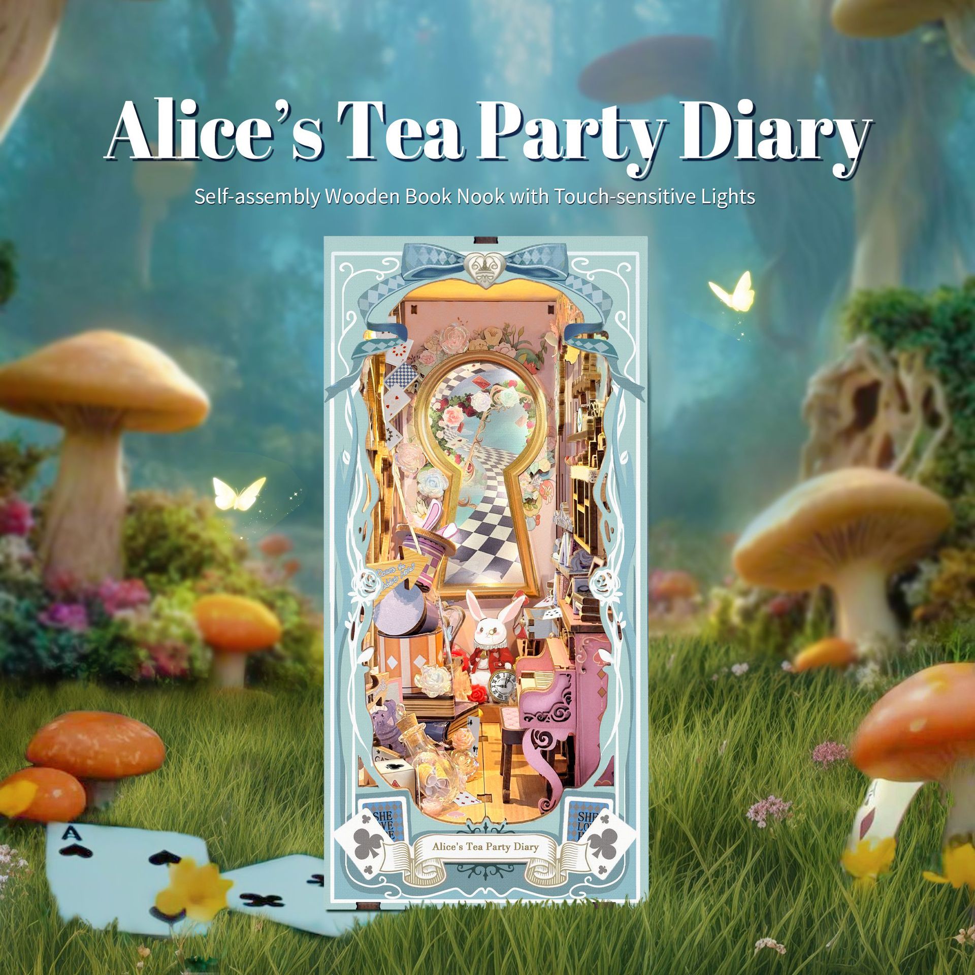 Tea Talk Diary A Foldable Book Stand In The Shape Of A Little House Wooden Assembly Model