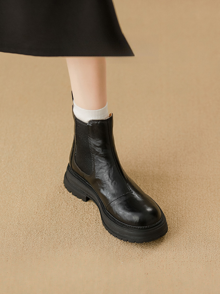 Synthetic Leather Ankle Boots