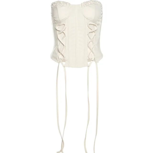 New Women's Solid Color Slim fit Fashion Off neck Sexy Backless Underwaist Apricot - Shop at LoveMi