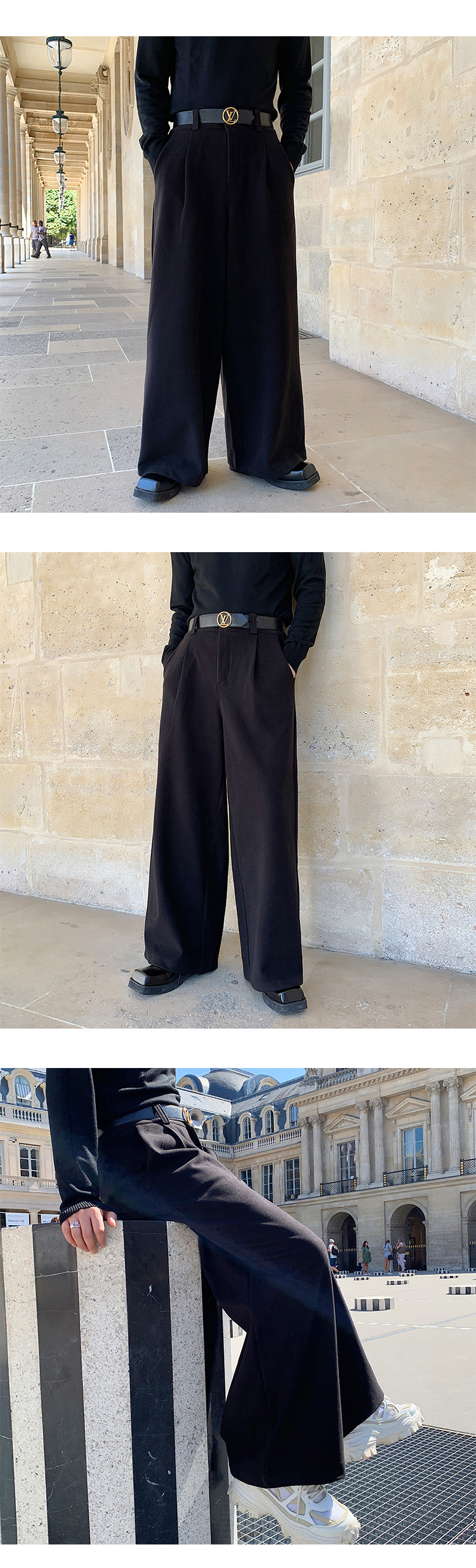 Title 4, Thick drape lazy wide leg pants