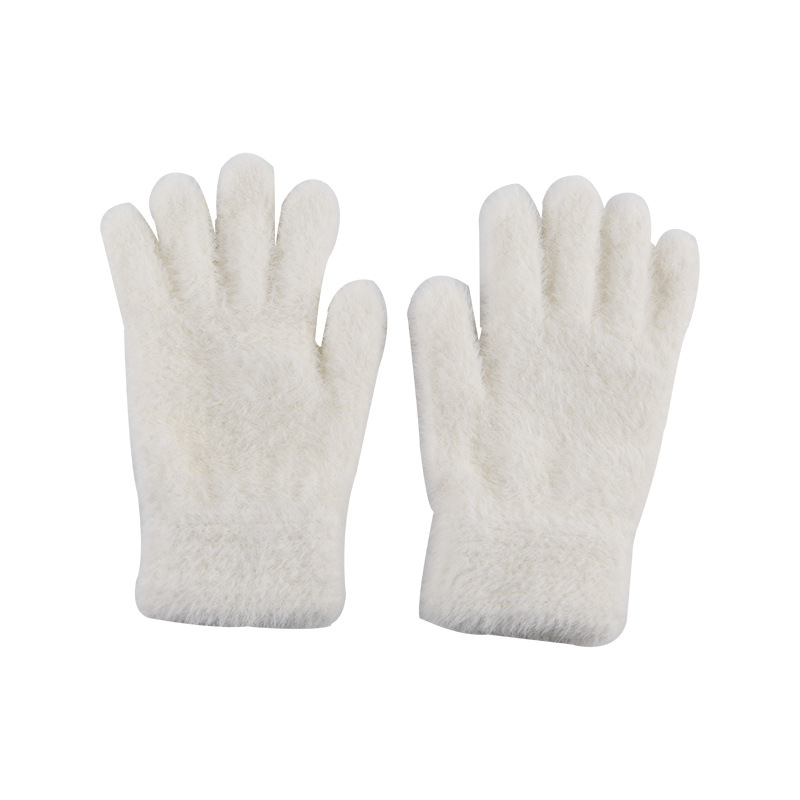 Fleece-lined Warm And Cute-finger Cold-proof Gloves