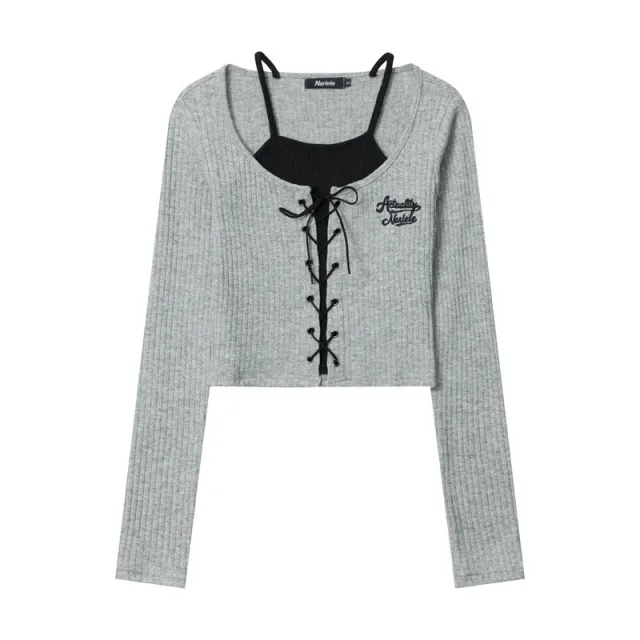 Embroidered Knitted Cardigan Long sleeved T shirt Women's Short Top Red - Shop at LoveMi