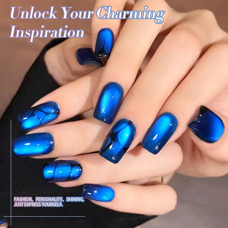 Blue Color Light Cat Eye Polarized Shifting Sand Eye Nail Polish Gel