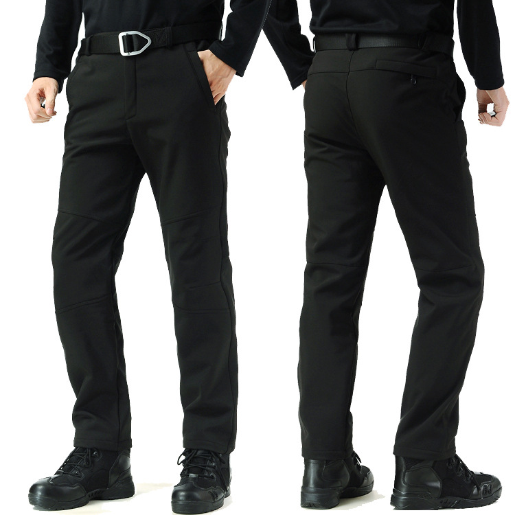 Outdoor Soft Shell Loose Plus Size Fleece-lined Mountaineering Training Pants