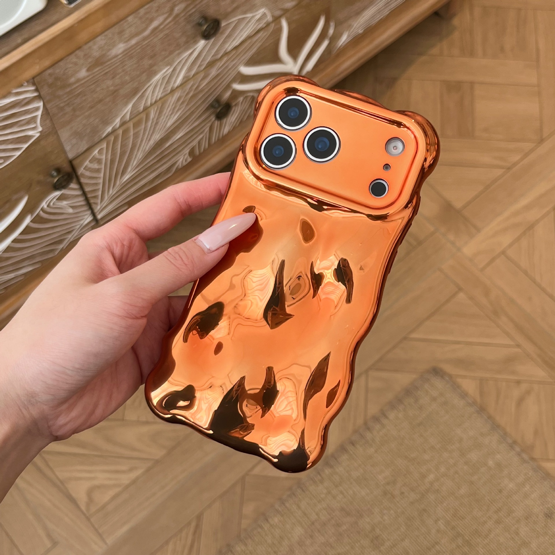 New High-grade Electroplated Orange Wave Shell Suitable - Image 4