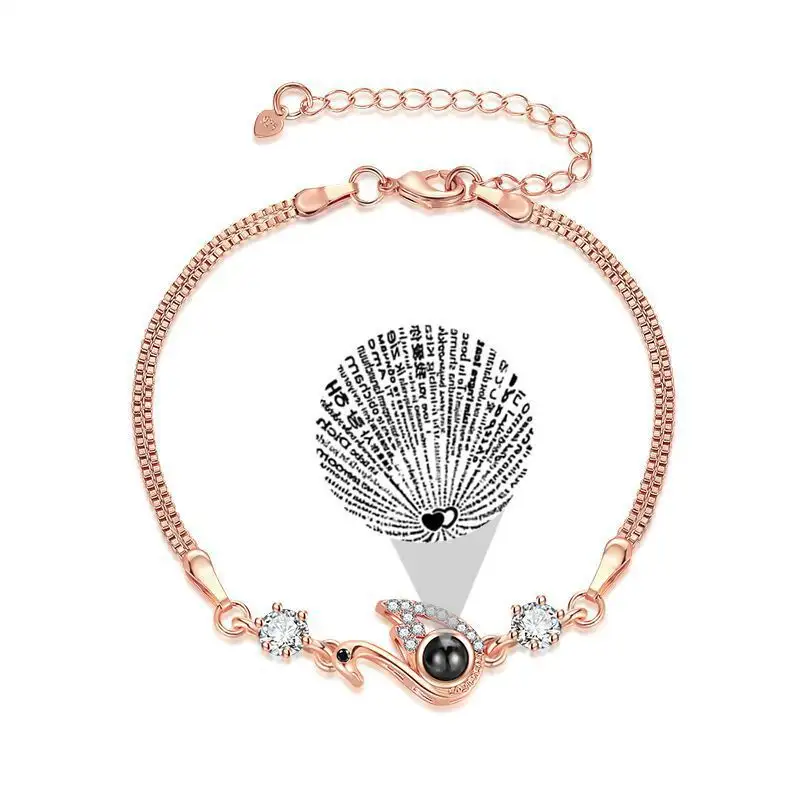 Languages Projection I Love You Swan Projection Bracelet