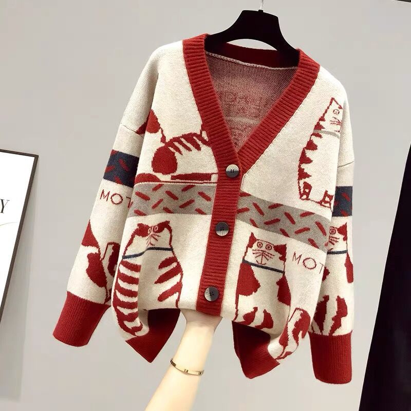 Women's SpringAutumn Sweater Cardigan Outerwear Extra-Thickness - Image 5
