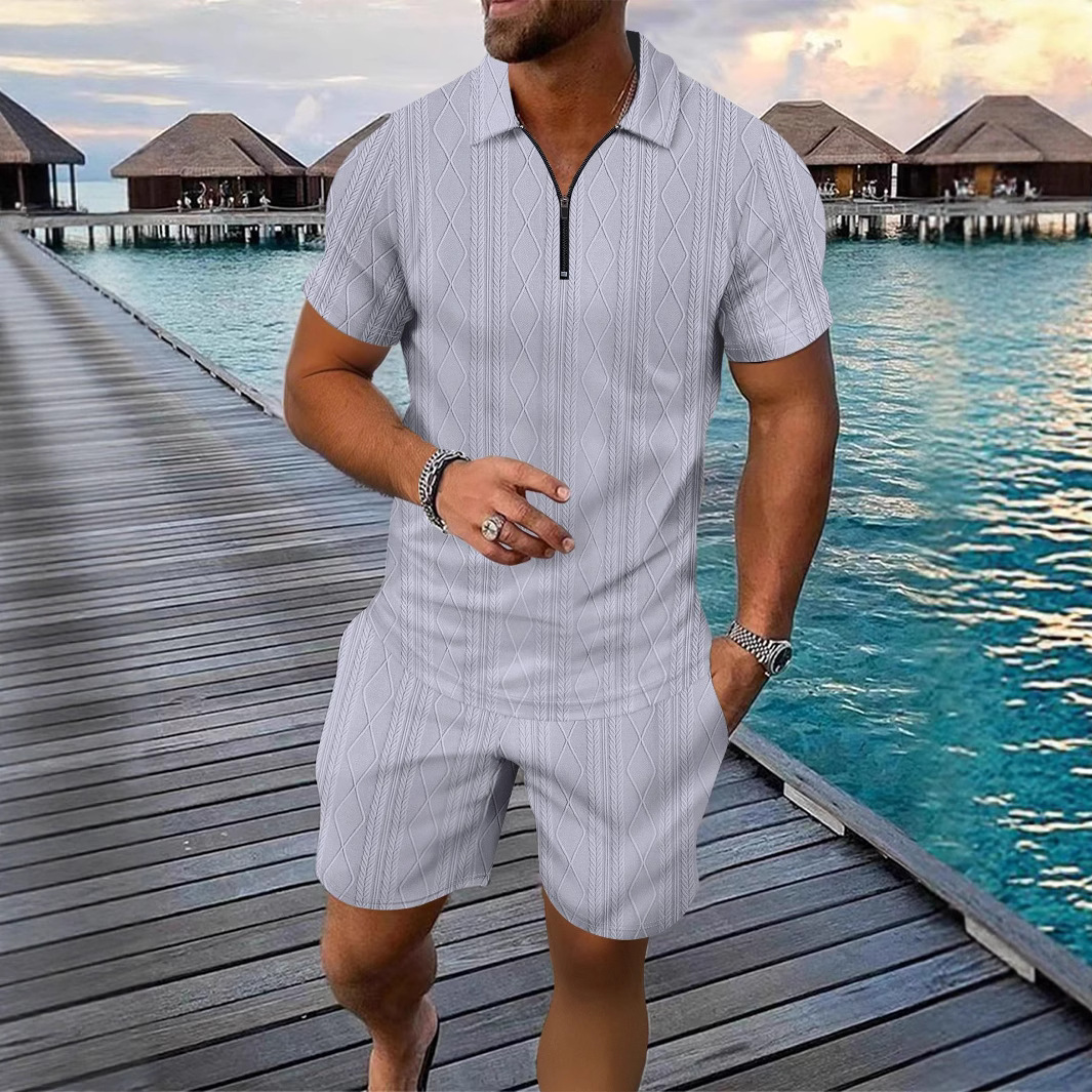 Men's Polo Shirt Casual Short-sleeved Shorts Sports Suit