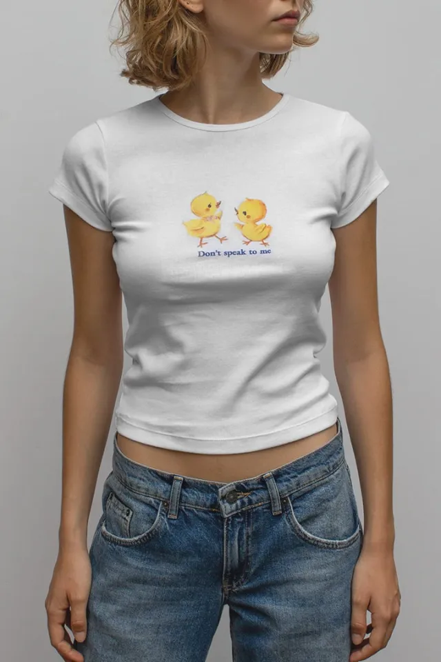 Women's Top Slim Fit Cute Print Piyo Piyo Printing M - Shop at LoveMi