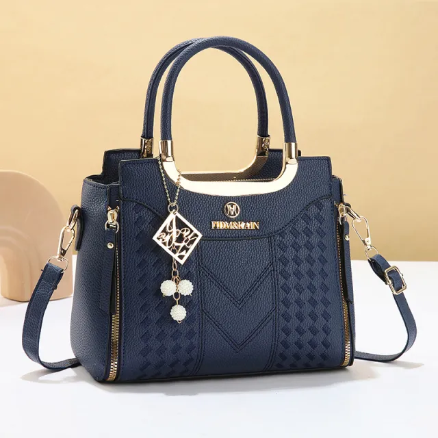 AutumnWinter Embroidered Thread Womens Bag Simple Blue - Shop at LoveMi