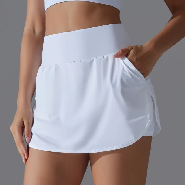 Women's Back Waist Pocket Sports Yoga Skirt White - Shop at LoveMi