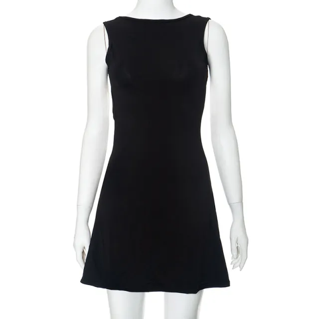 Backless Ruffles Casual Package Hip Dress Black - Shop at LoveMi