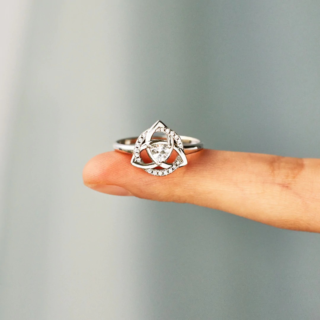 Zircon Ring Female Geometric Simple Fashion