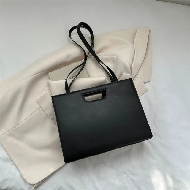 Fashion Casual Solid Color Crossbody Retro Tote Bag Black - Shop at LoveMi