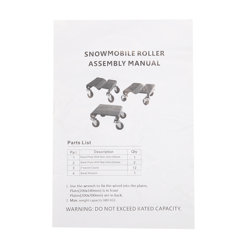 3pcs Snow Mobile Dolly Black image 2