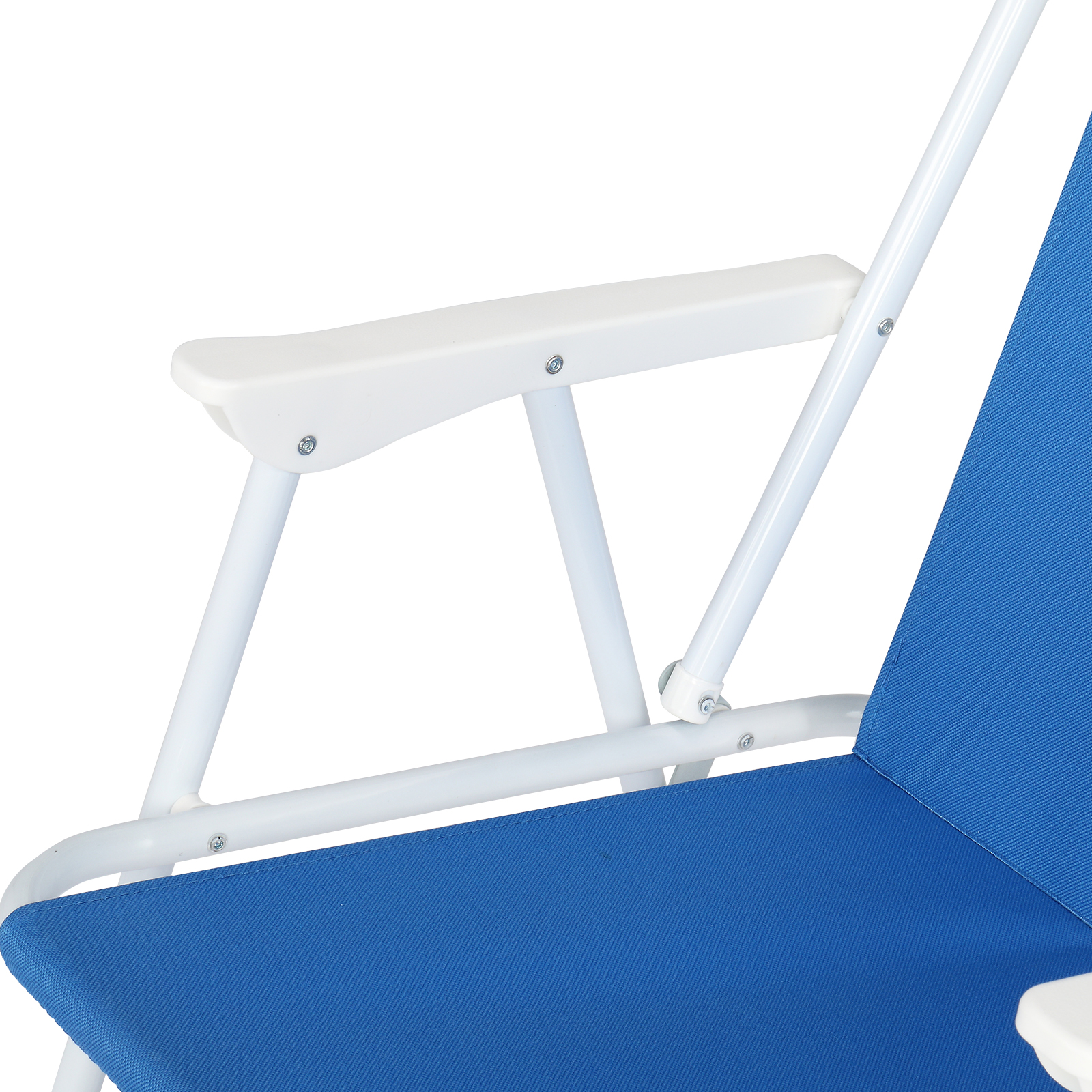 Folding Camp Chair, Oxford Cloth and Steel, Blue