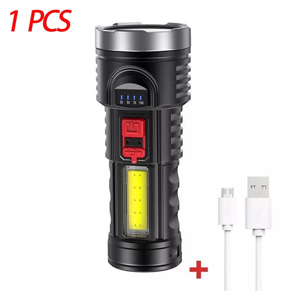 Rechargeable LED Flashlight with COB Side Light