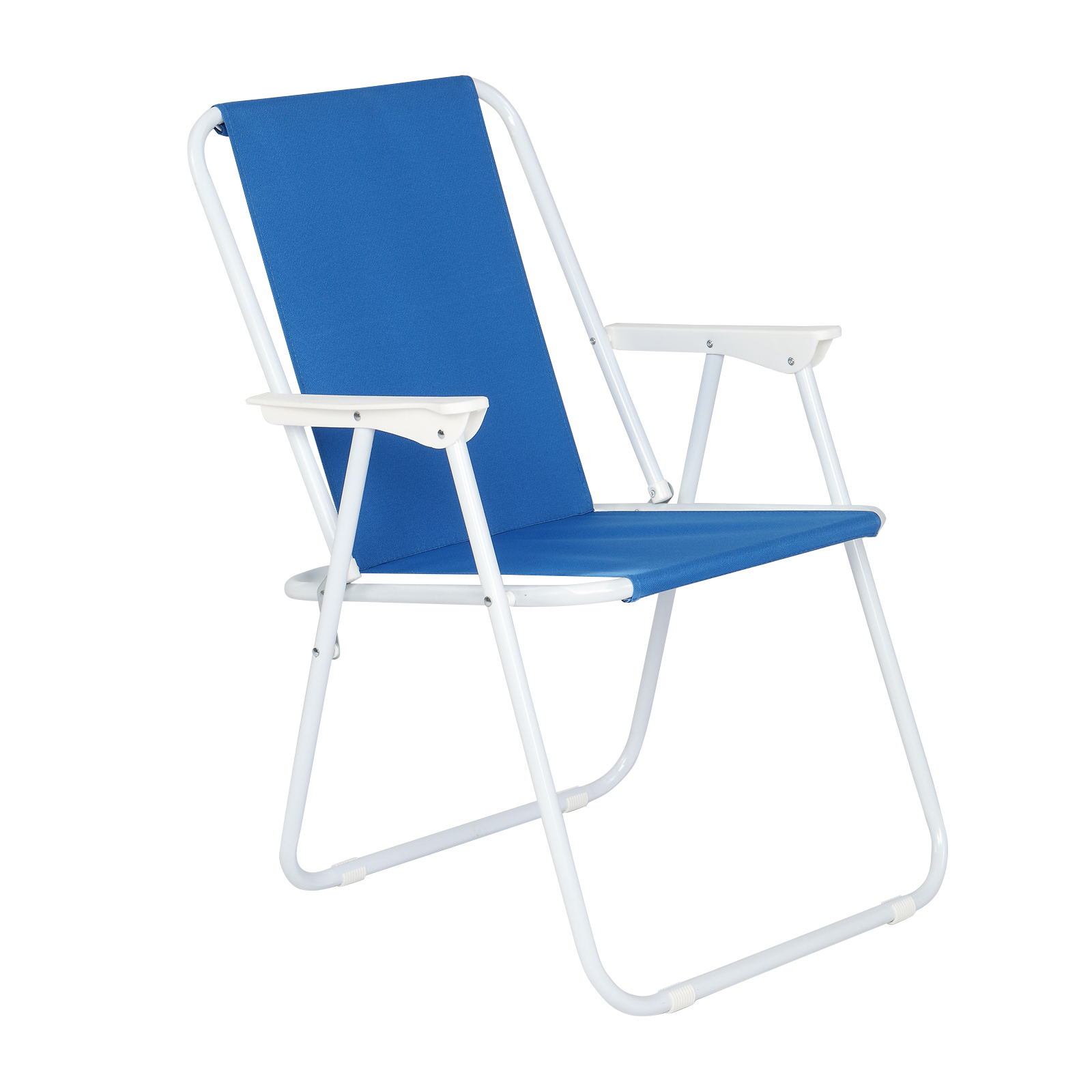 Folding Camp Chair, Oxford Cloth and Steel, Blue