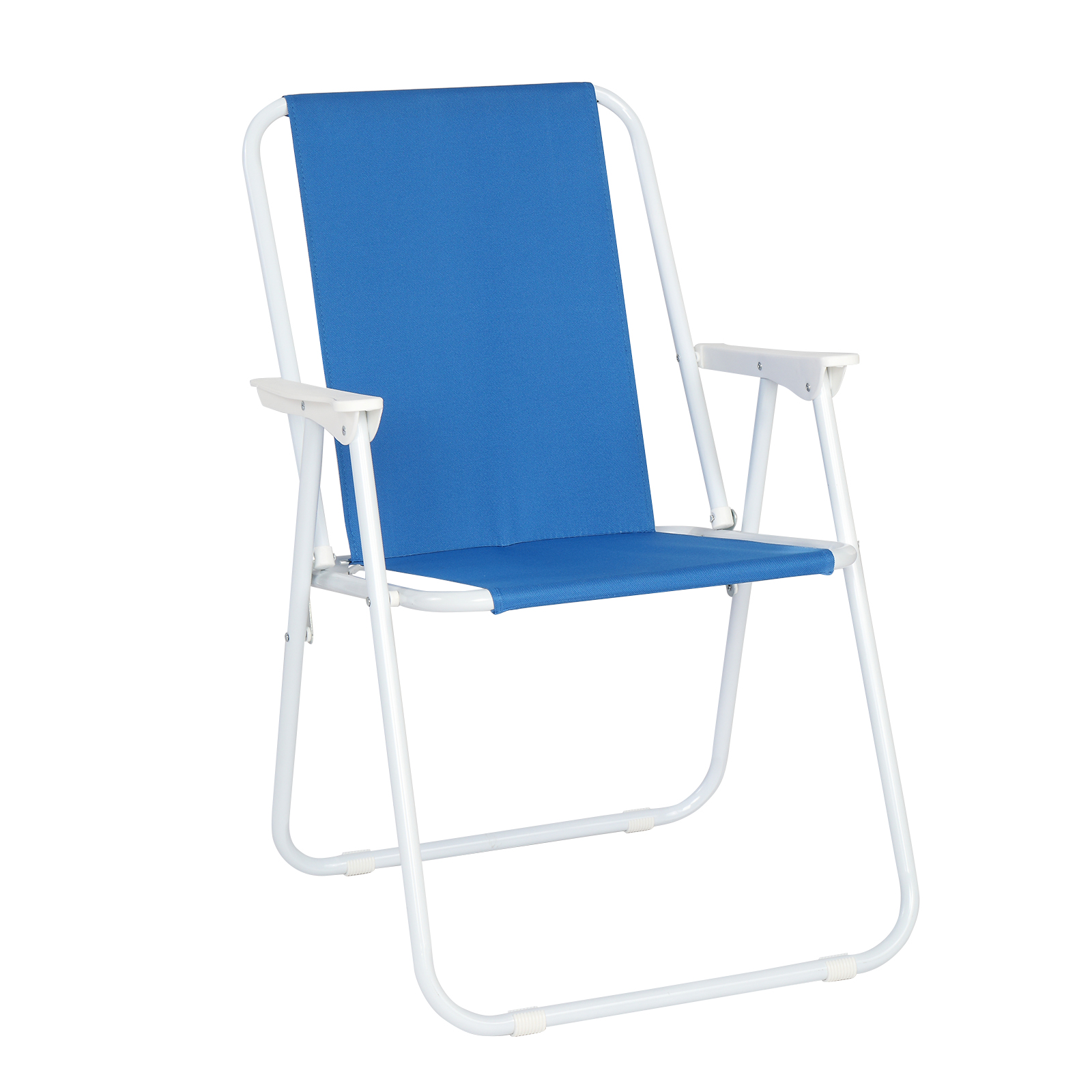 Folding Camp Chair, Oxford Cloth and Steel, Blue
