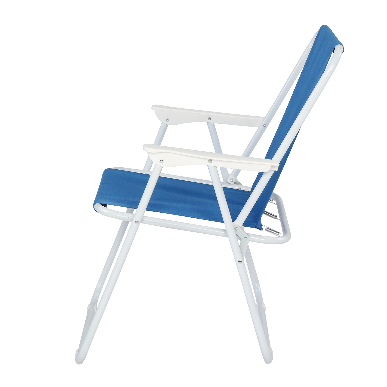 Folding Camp Chair, Oxford Cloth and Steel, Blue