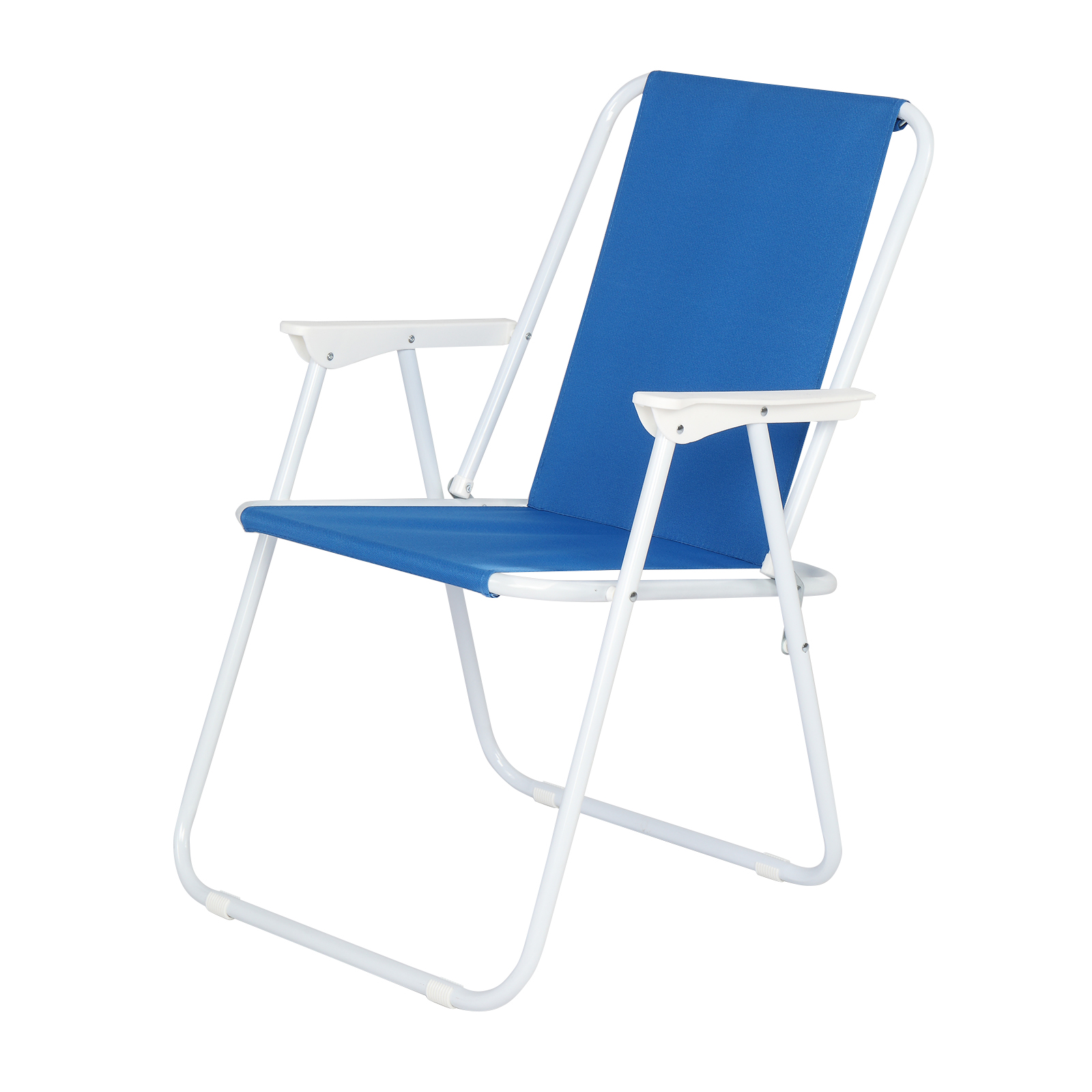Folding Camp Chair, Oxford Cloth and Steel, Blue