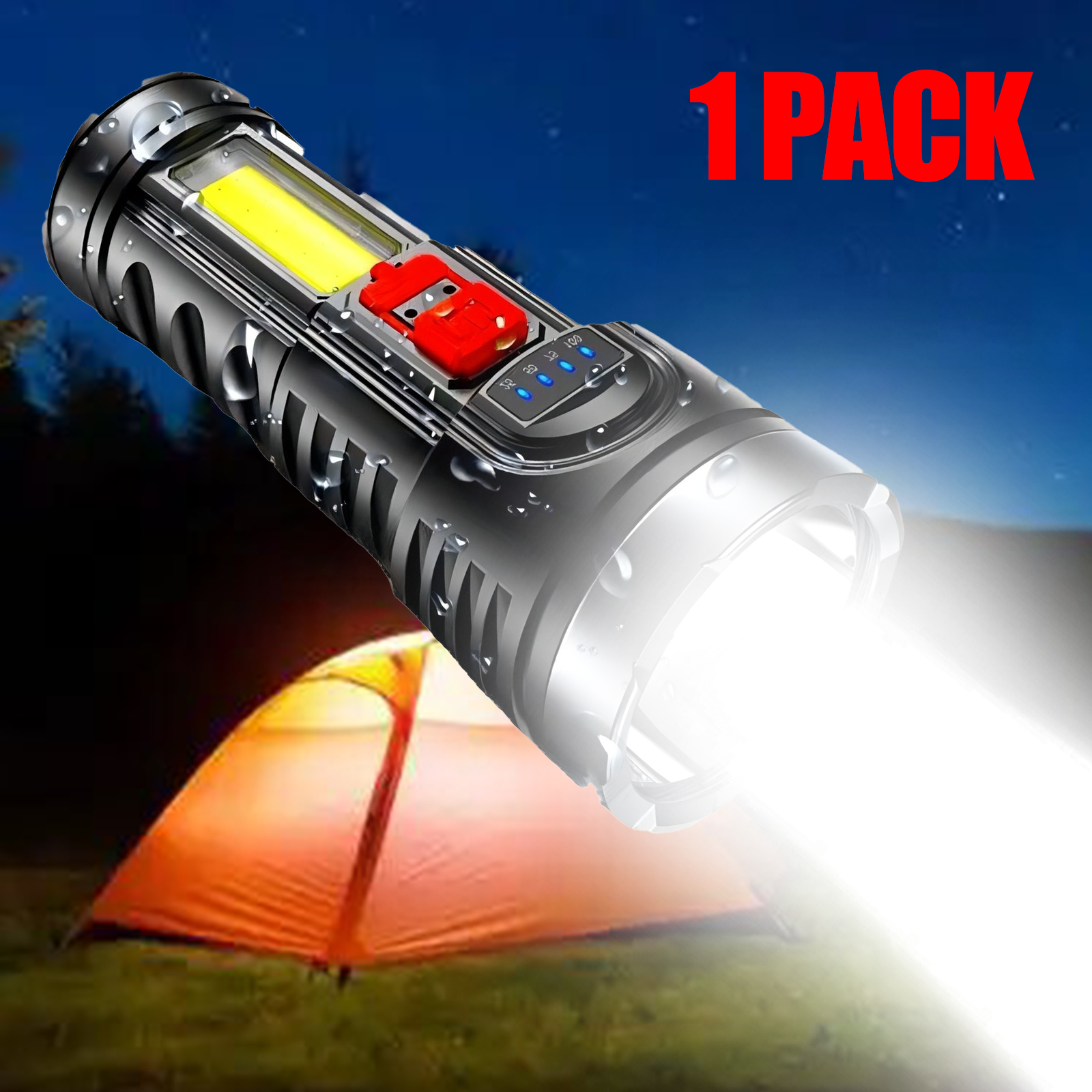 Rechargeable LED Flashlight with COB Side Light