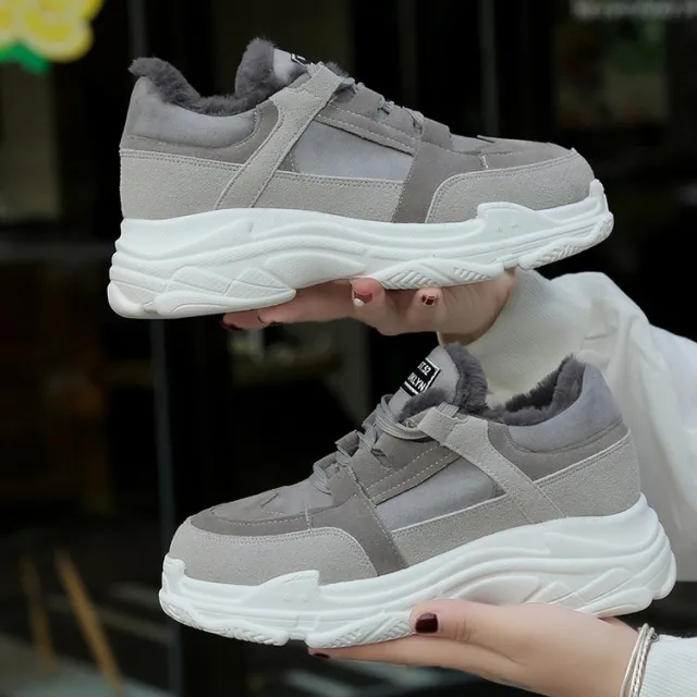 Velvet cotton shoes Gray - Shop at LoveMi